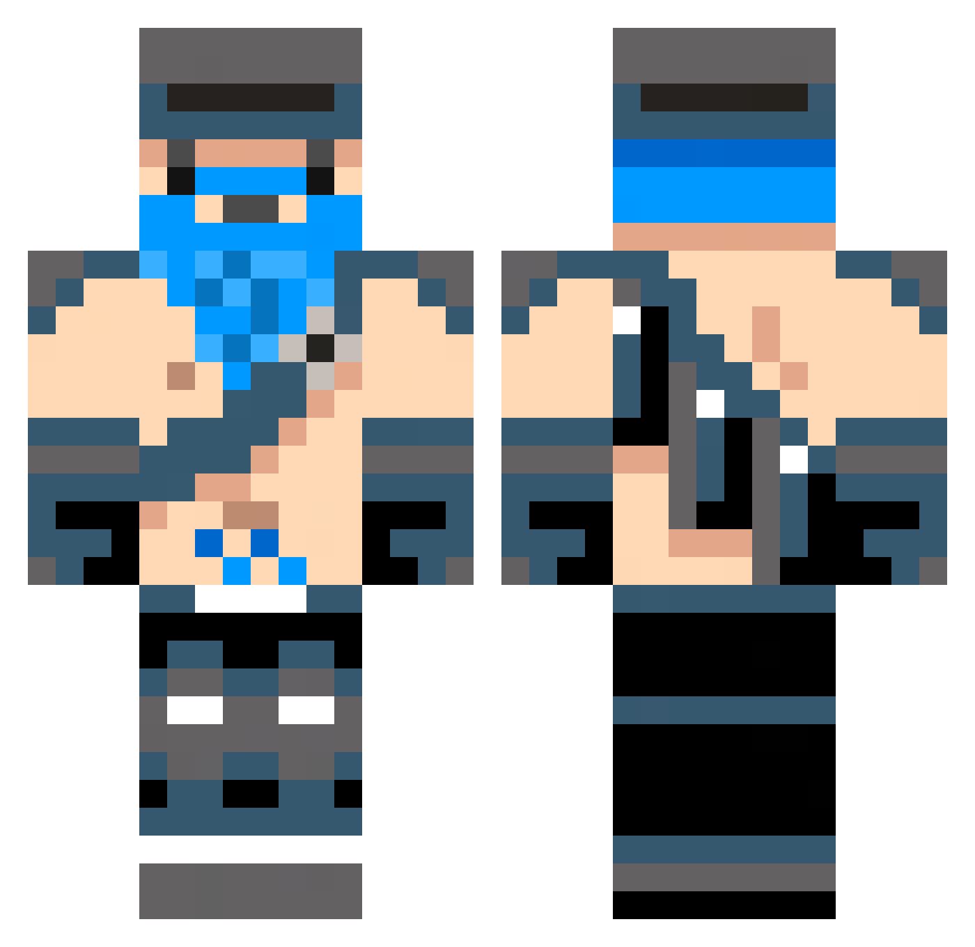 Sadwik20544 Minecraft skin, front and back view