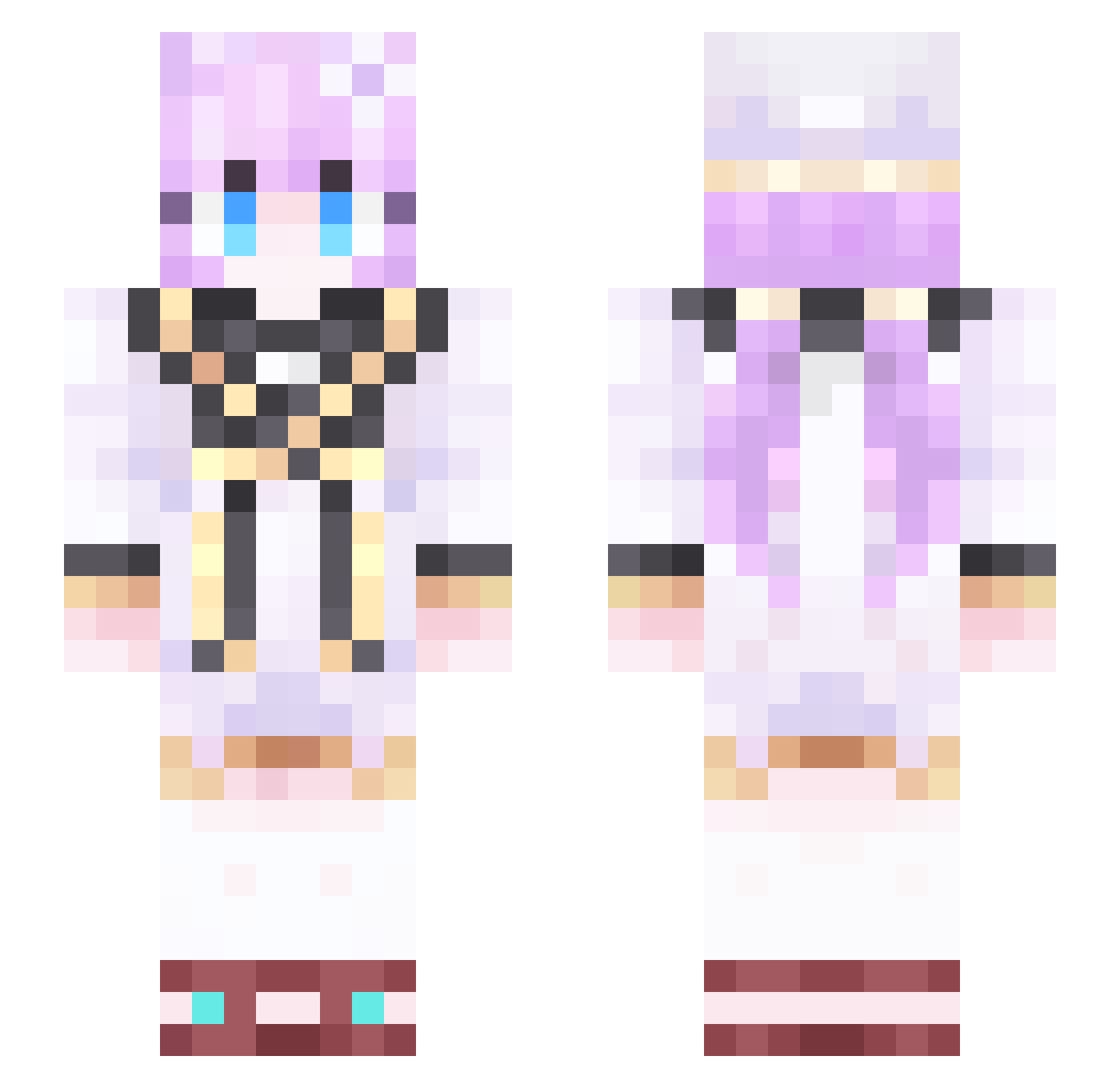 Yurisaki135 Minecraft skin, front and back view