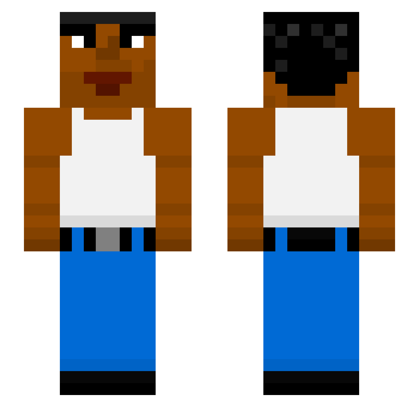 Yekes Minecraft skin, front and back view