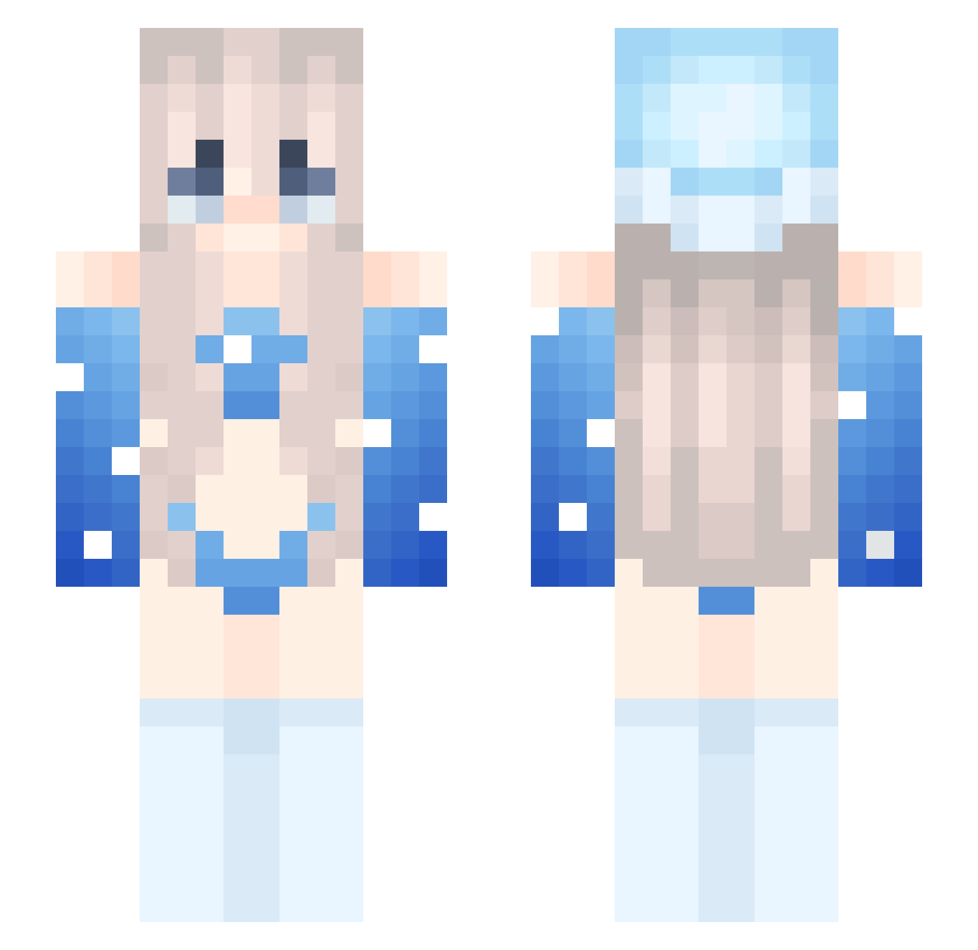 razefug Minecraft skin, front and back view