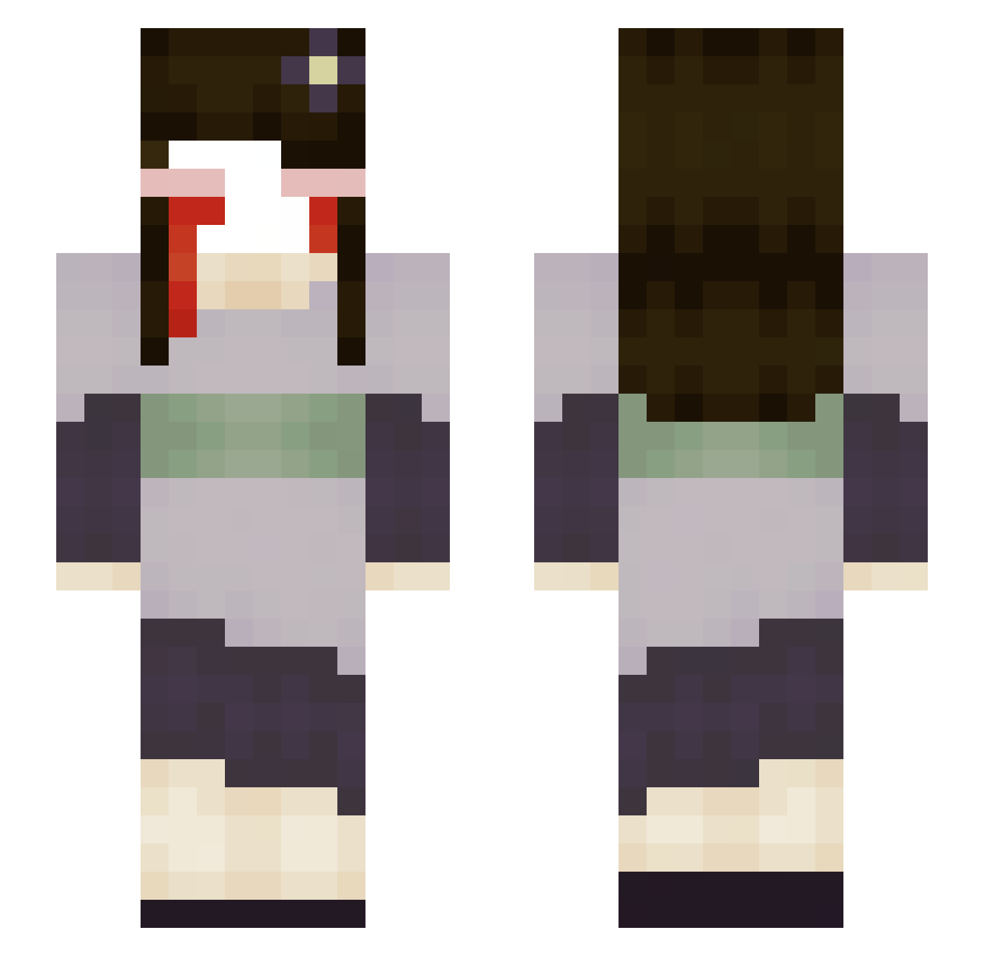 JJayVay Minecraft skin, front and back view