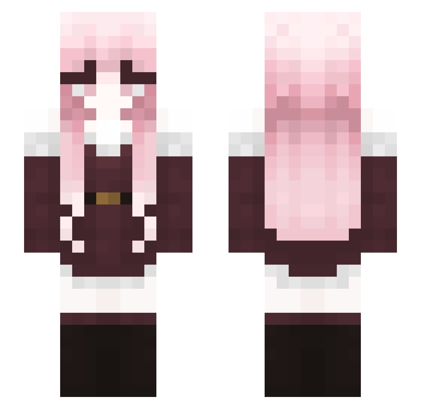 DuckiiiiHunterr Minecraft skin, front and back view