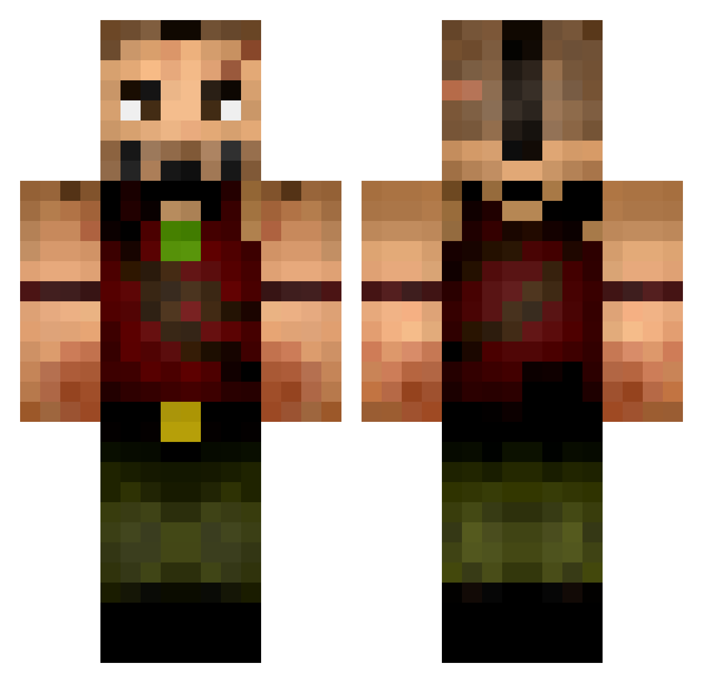 petkebtw Minecraft skin, front and back view
