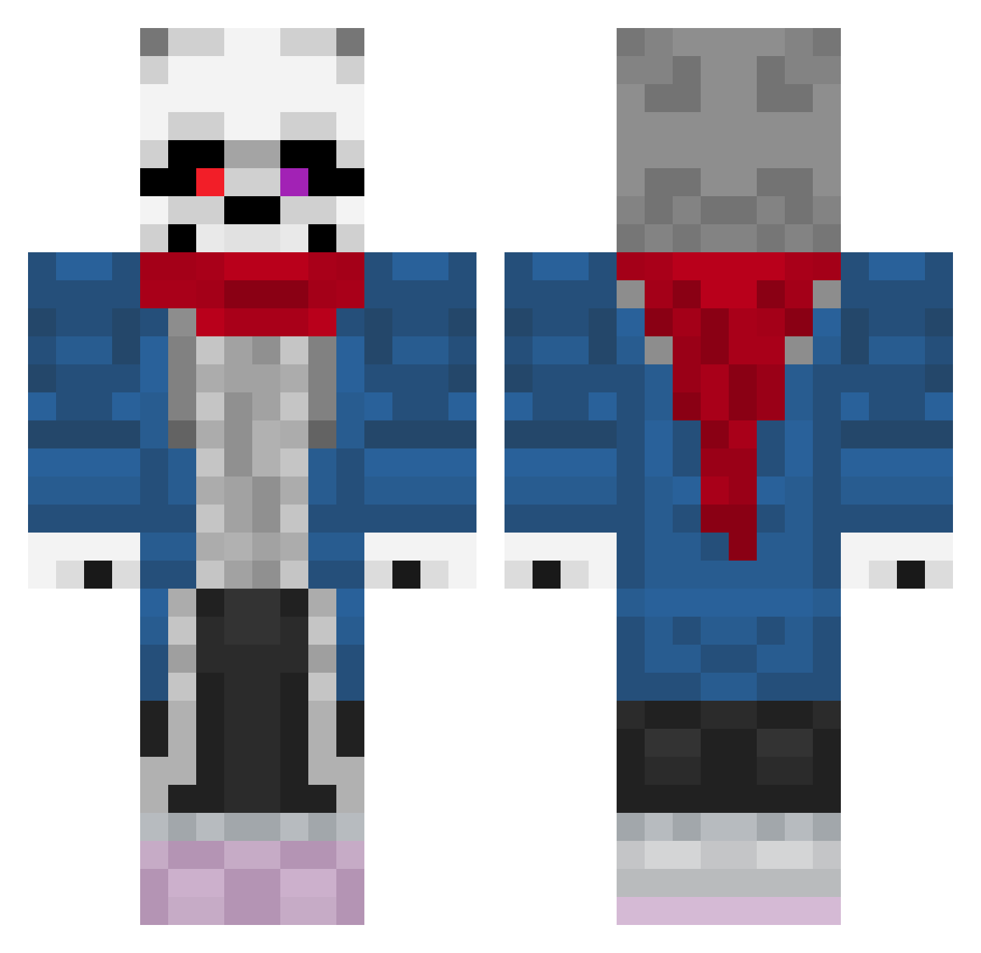 zneas3 Minecraft skin, front and back view