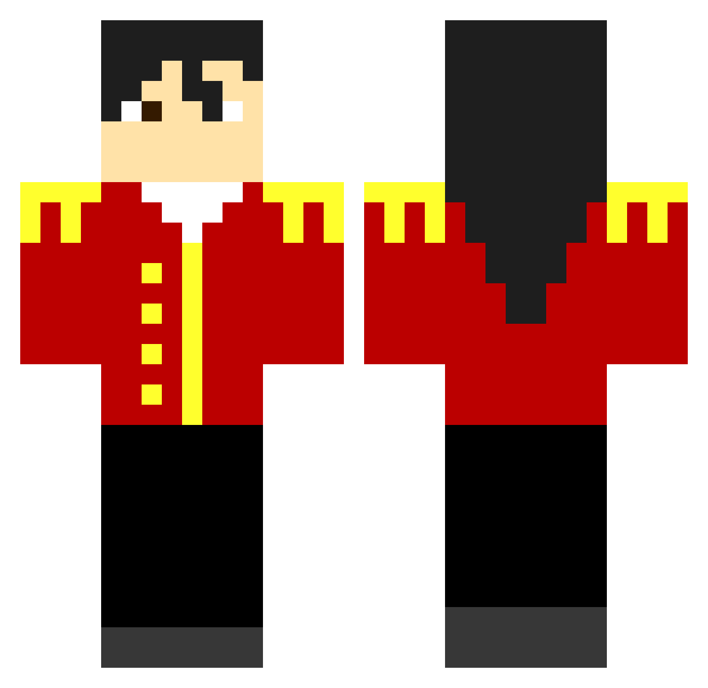 M4LifeSA Minecraft skin, front and back view