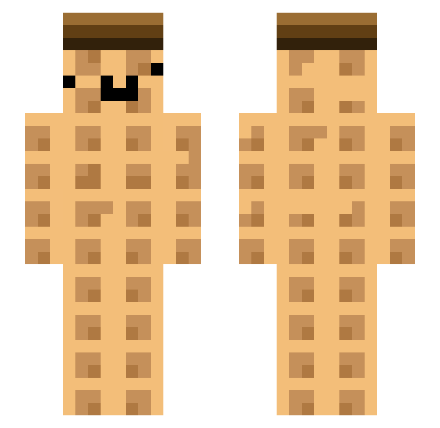3D_WAPPLE Minecraft skin, front and back view