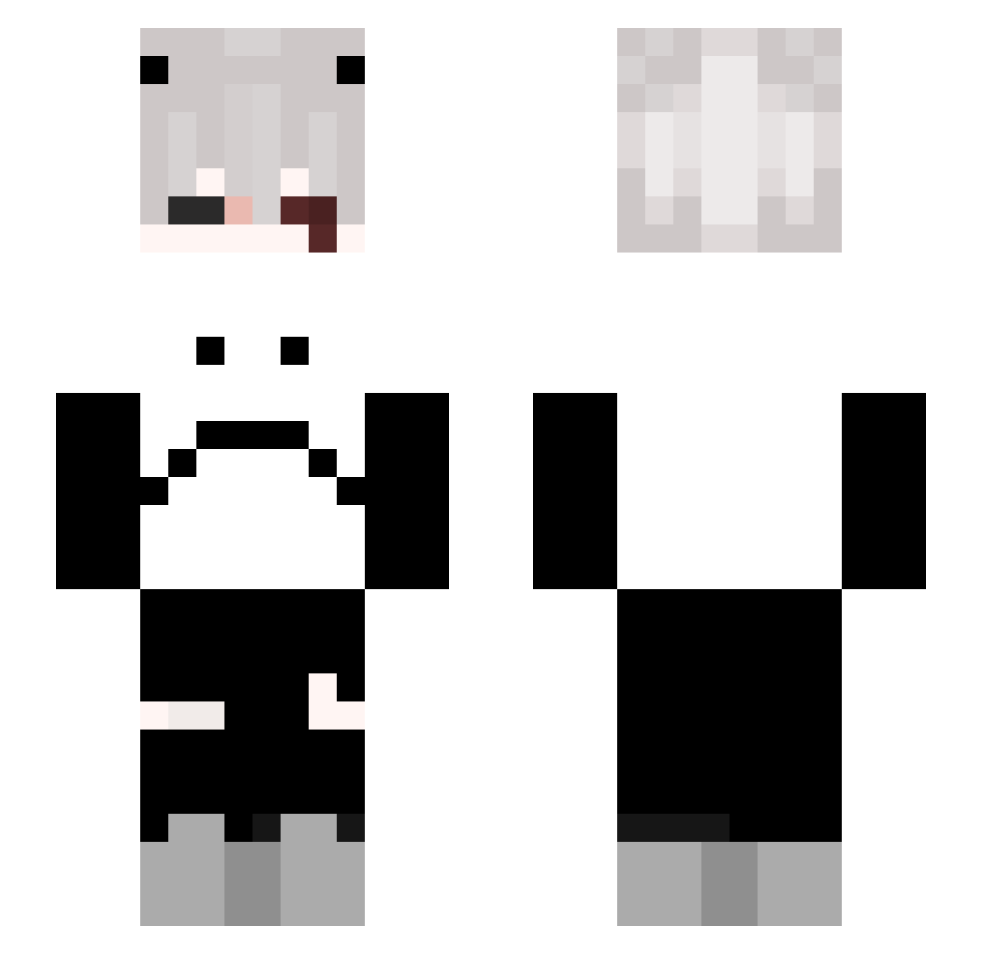Sora_R0xas Minecraft skin, front and back view