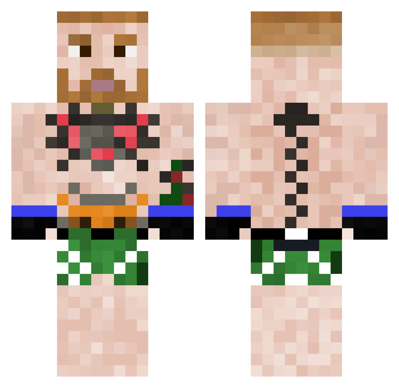 RyppyPalli Minecraft skin, front and back view