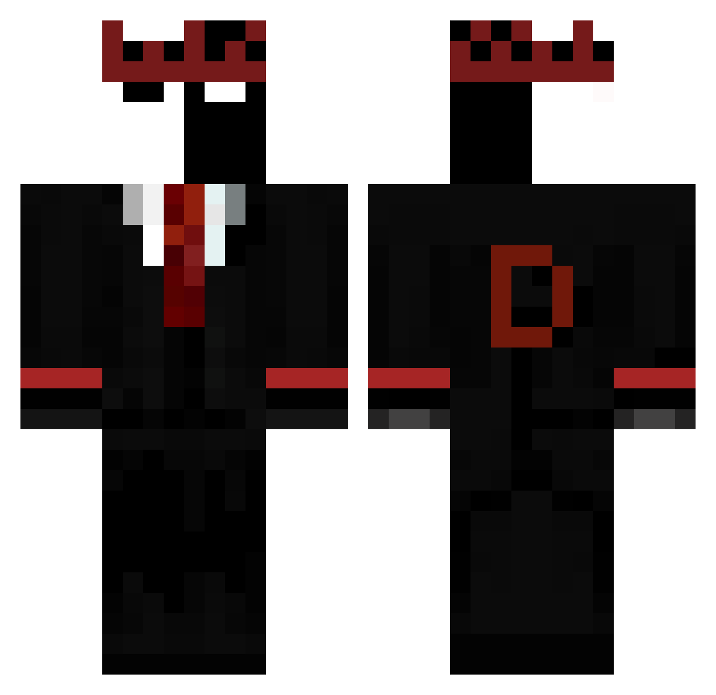 Delapsed Minecraft skin, front and back view