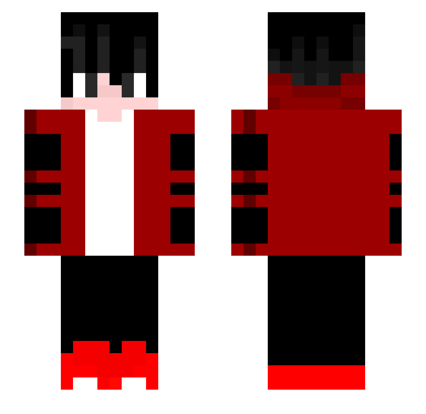 XFireWaterGamerX Minecraft skin, front and back view
