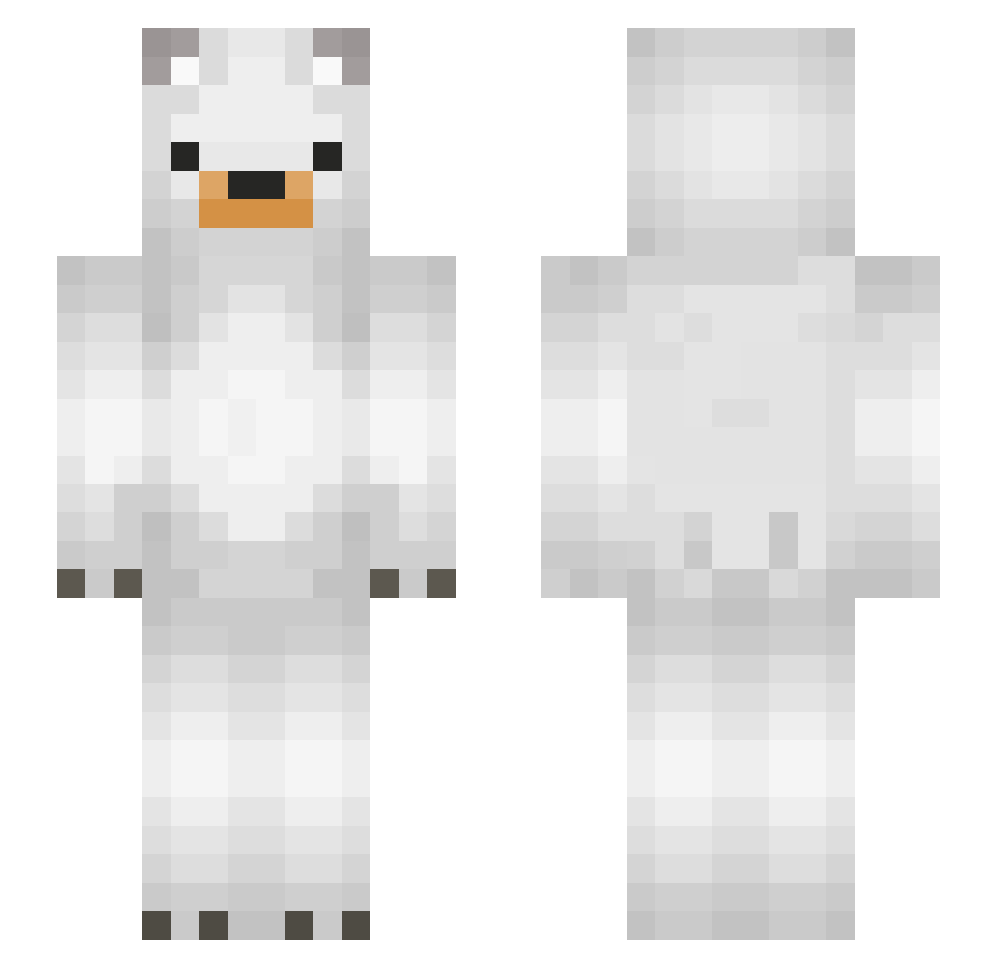YaBotas Minecraft skin, front and back view
