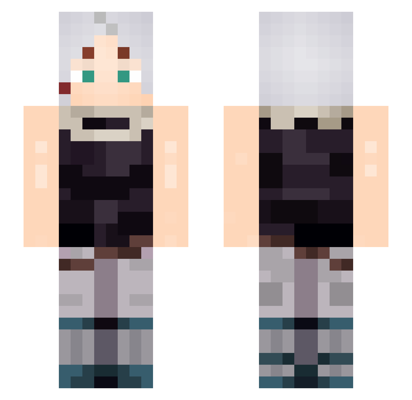 Koshimaruu Minecraft skin, front and back view