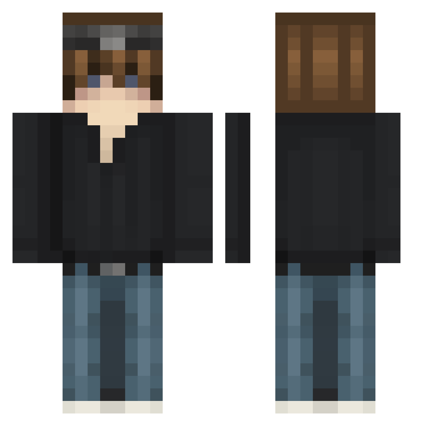The_Inmate007 Minecraft skin, front and back view