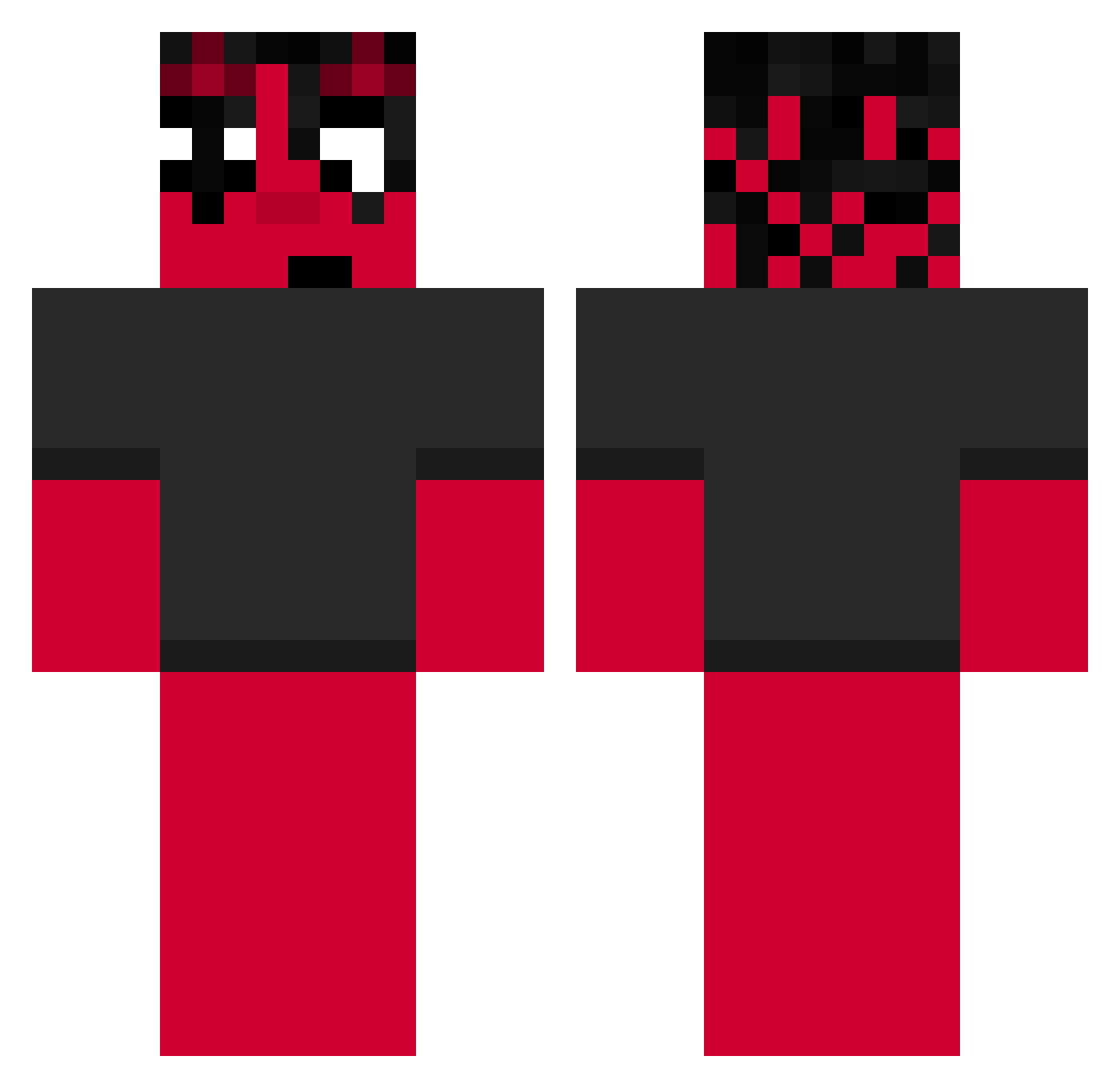Velixur Minecraft skin, front and back view