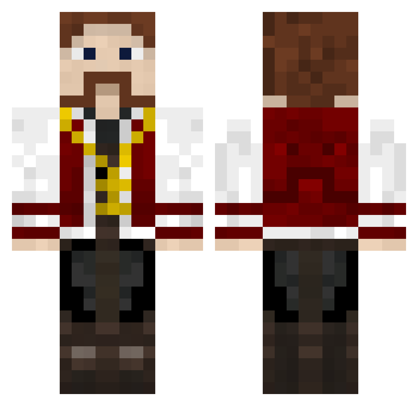 MeninoEspancador Minecraft skin, front and back view