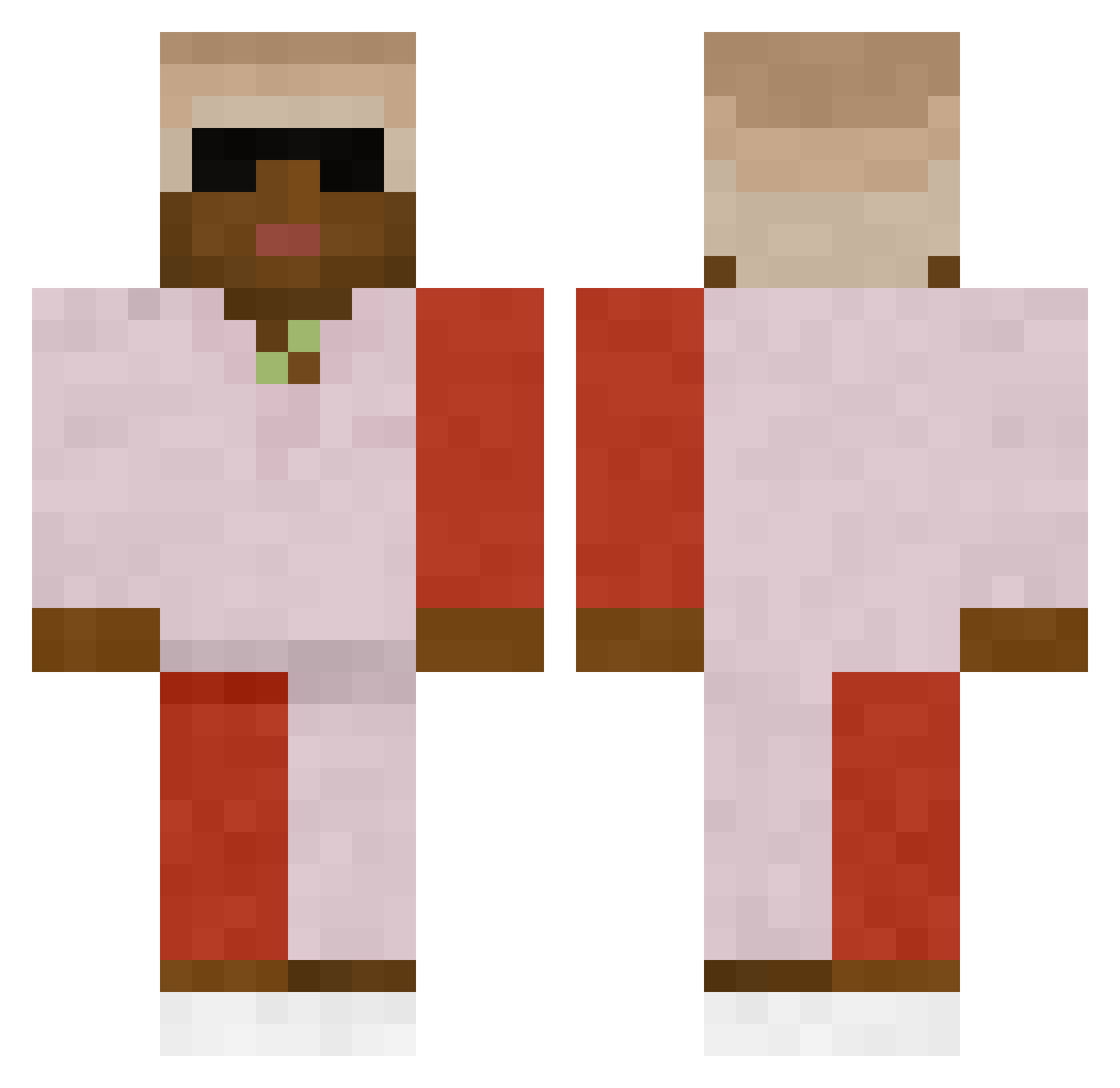 MorgiT Minecraft skin, front and back view