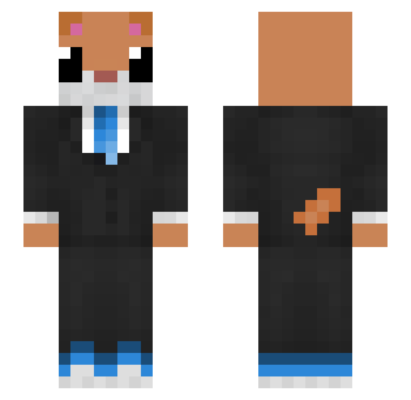 Chubbll Minecraft skin, front and back view