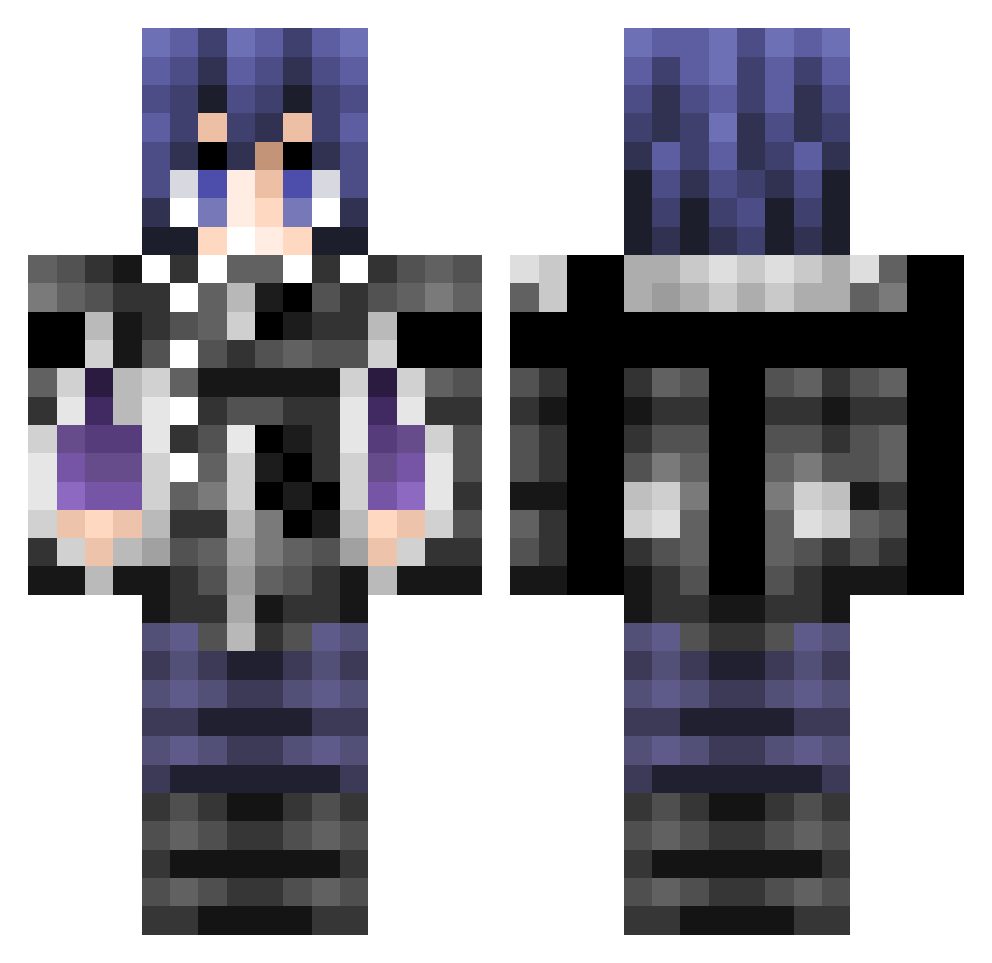 Demonology Minecraft skin, front and back view