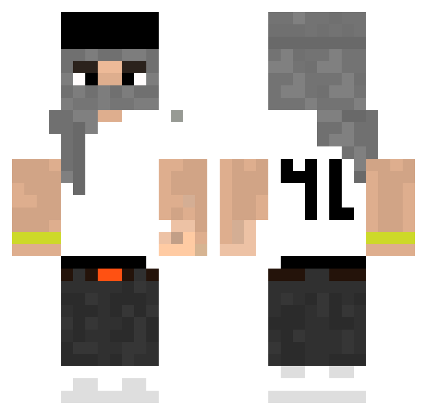 wtazu Minecraft skin, front and back view