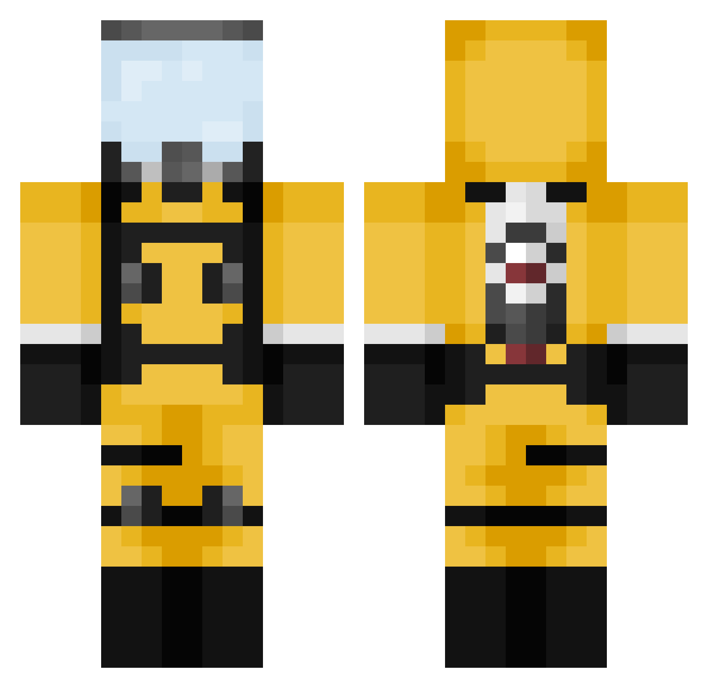 twoflameer Minecraft skin, front and back view