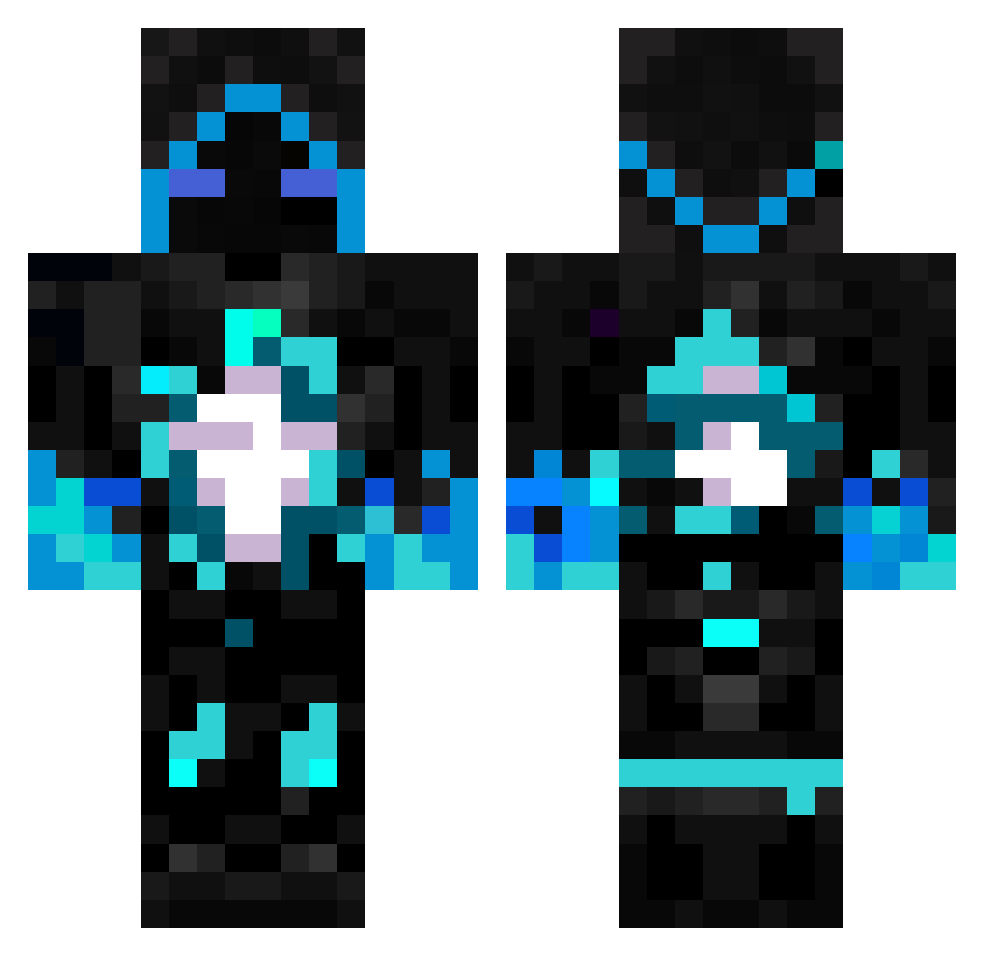 xkostka Minecraft skin, front and back view