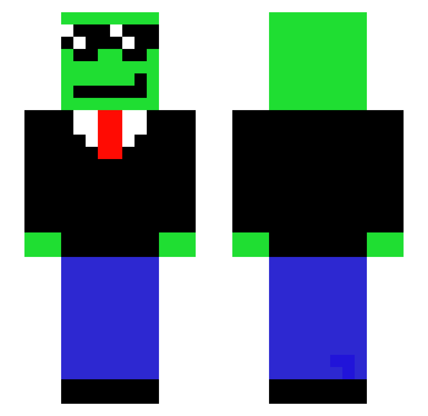 Titi240 Minecraft skin, front and back view