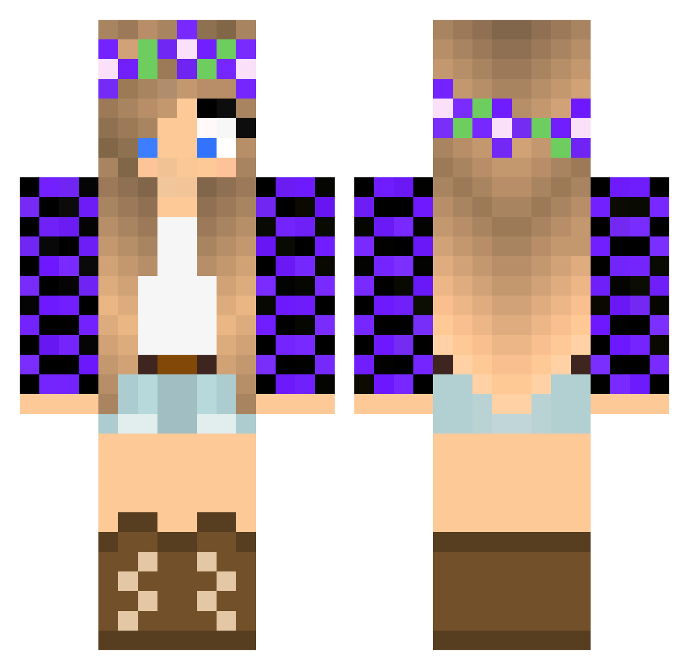 gretta Minecraft skin, front and back view