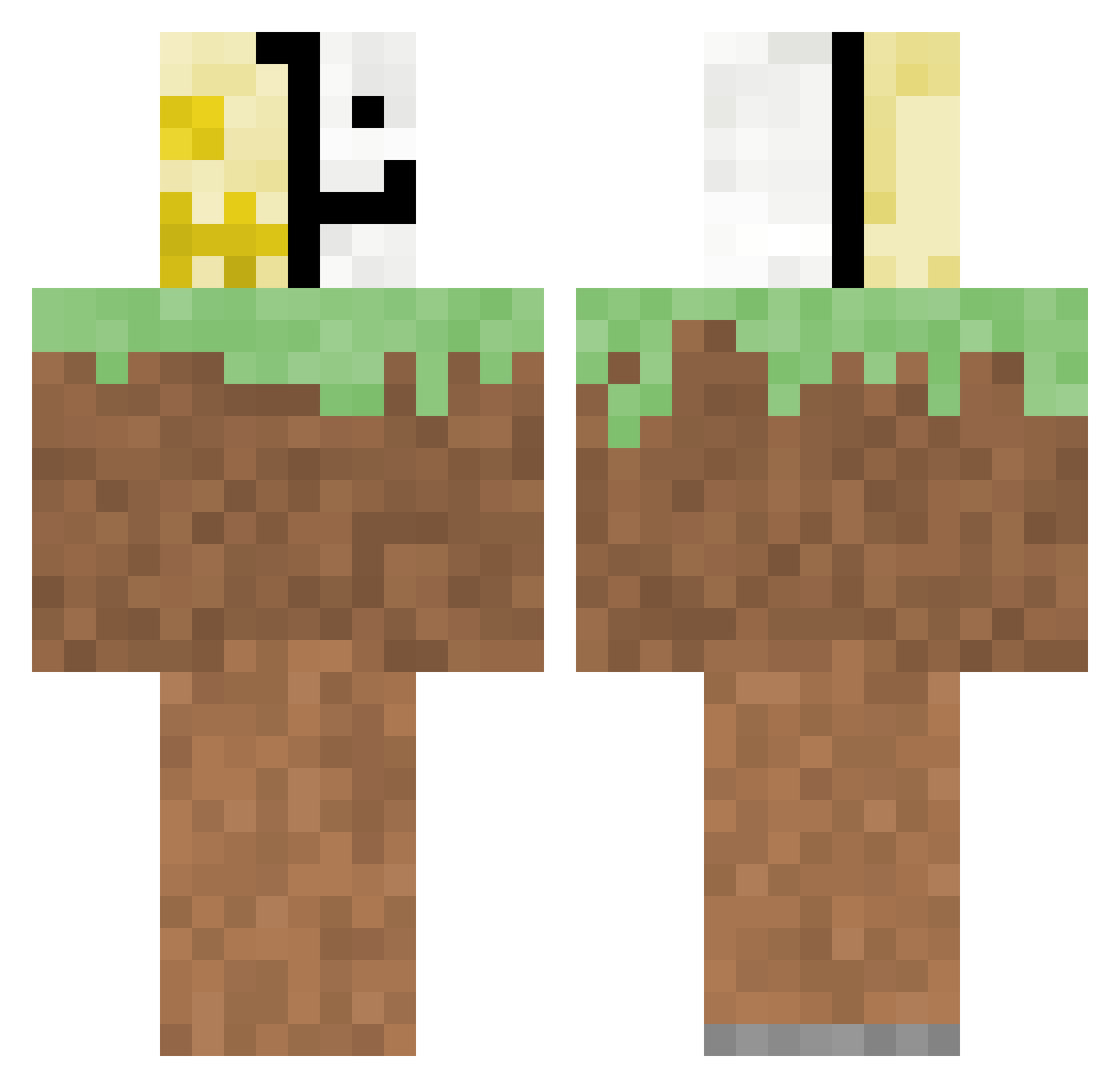 grizzlyalien Minecraft skin, front and back view