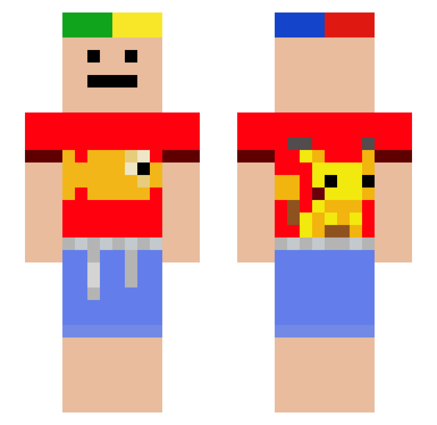 BukPro Minecraft skin, front and back view
