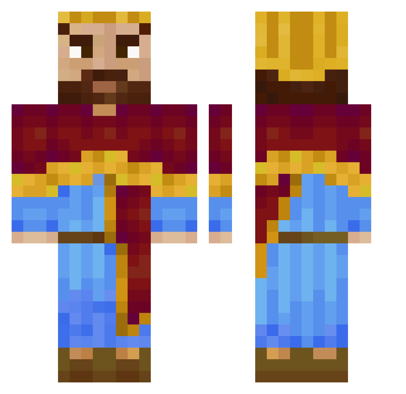Nagij Minecraft skin, front and back view