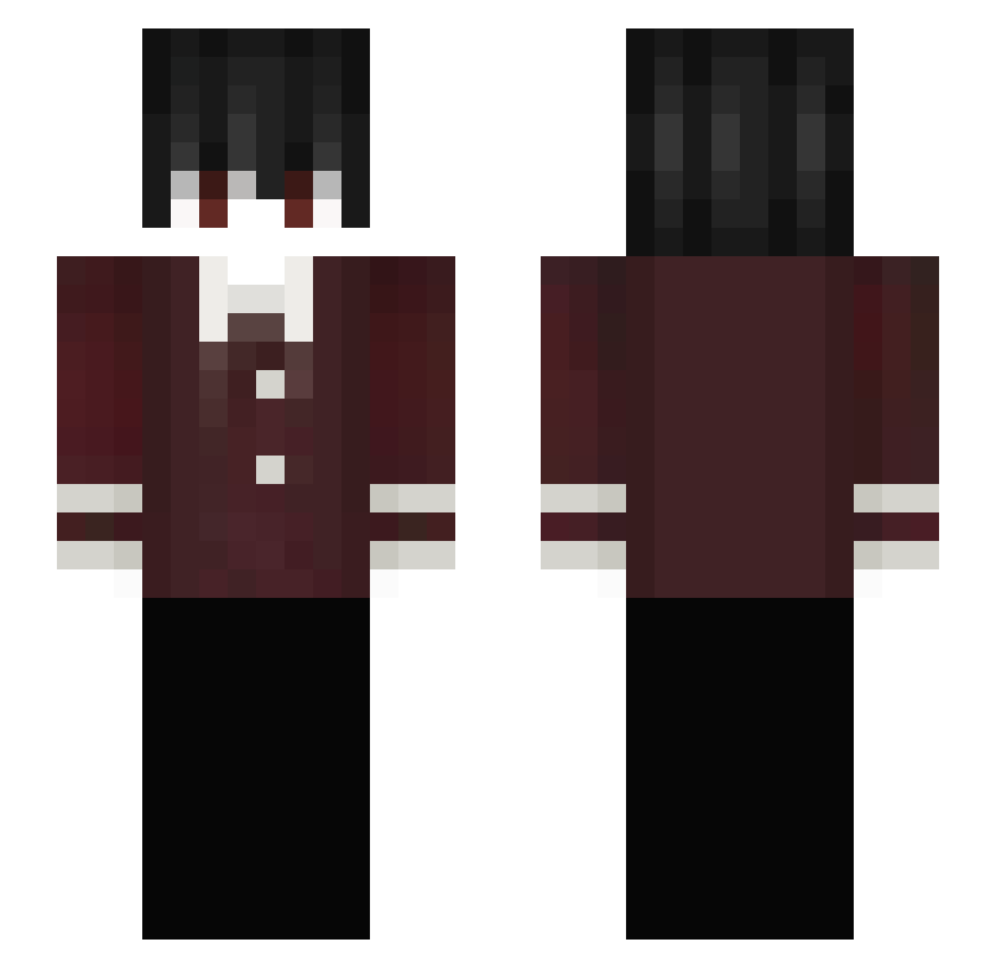 Thereto Minecraft skin, front and back view