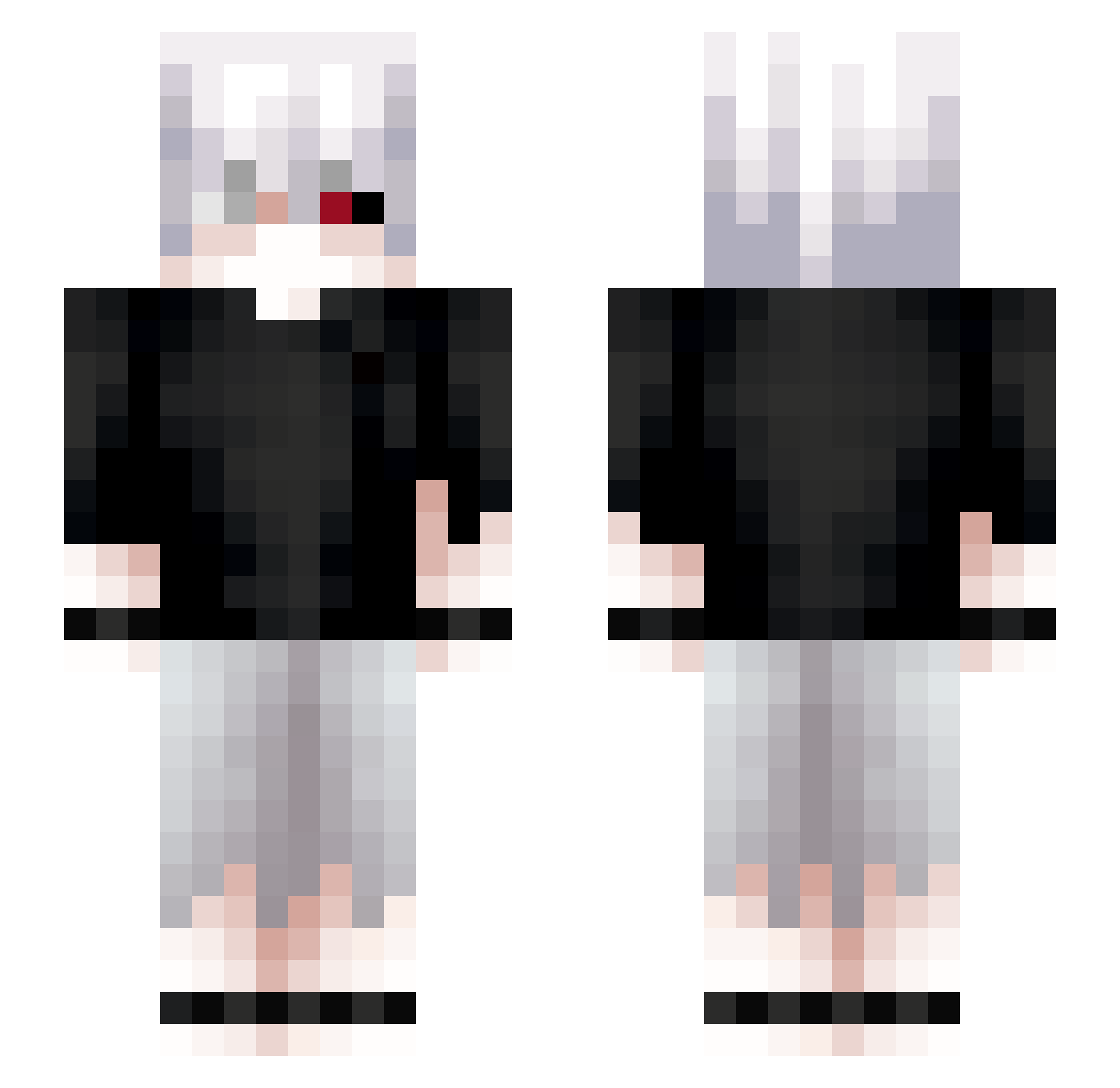 Subblol Minecraft skin, front and back view