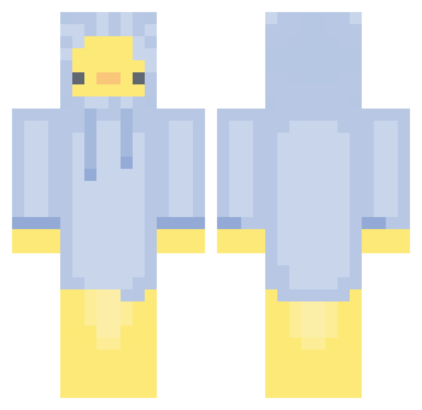korkusalan Minecraft skin, front and back view