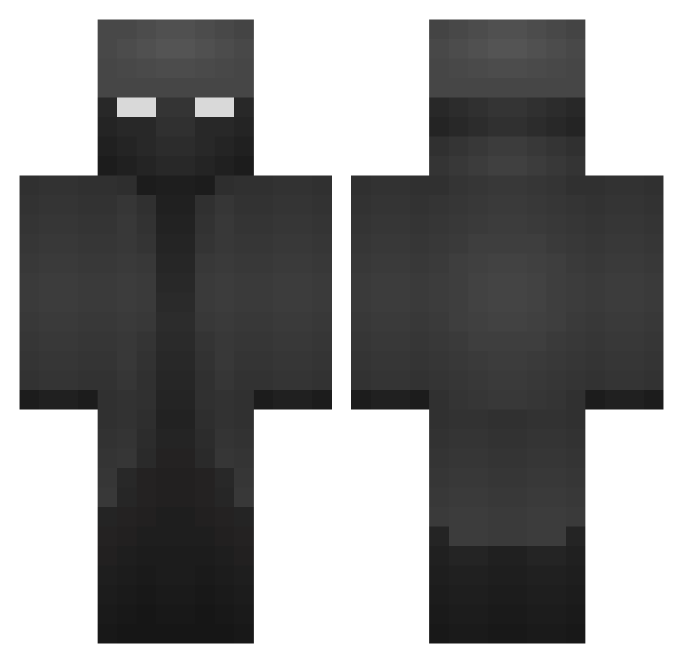 Unfed Minecraft skin, front and back view