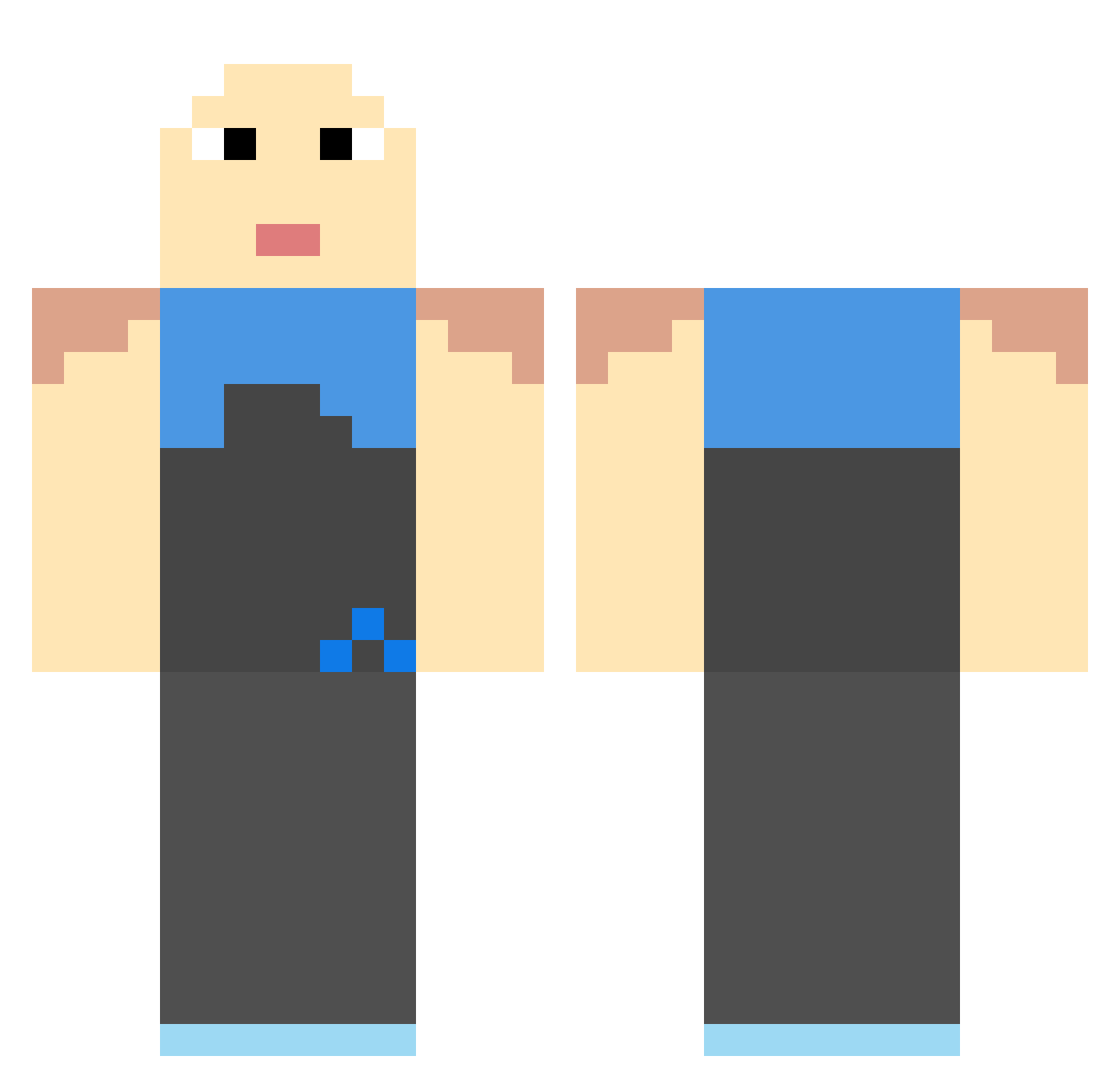 IWYN Minecraft skin, front and back view