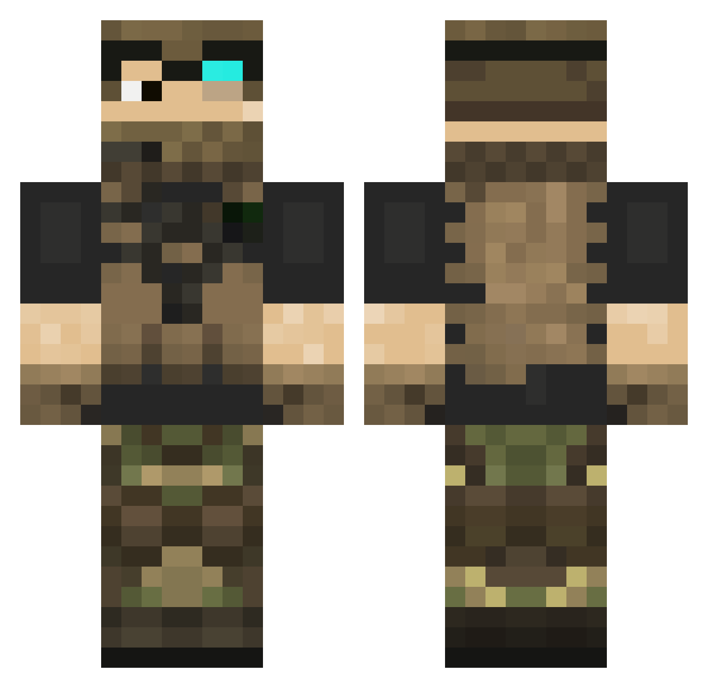 triotgamer Minecraft skin, front and back view