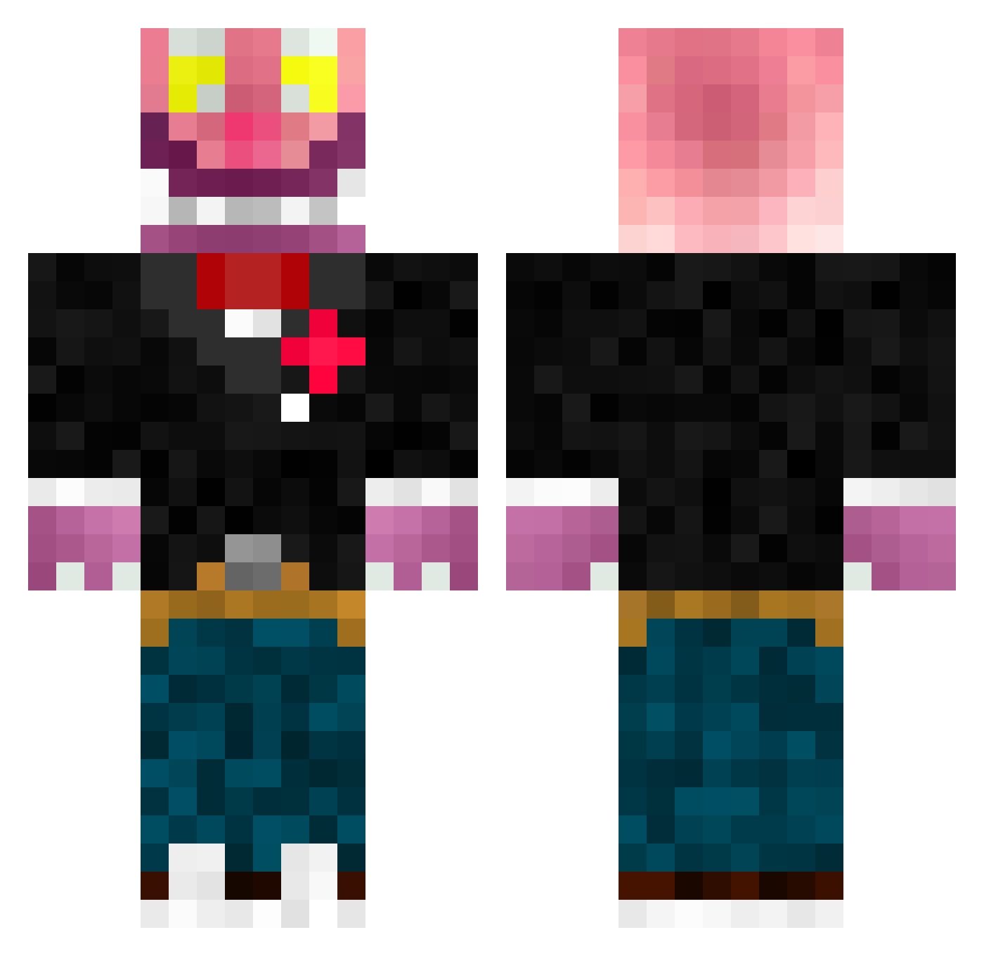 Serang Minecraft skin, front and back view