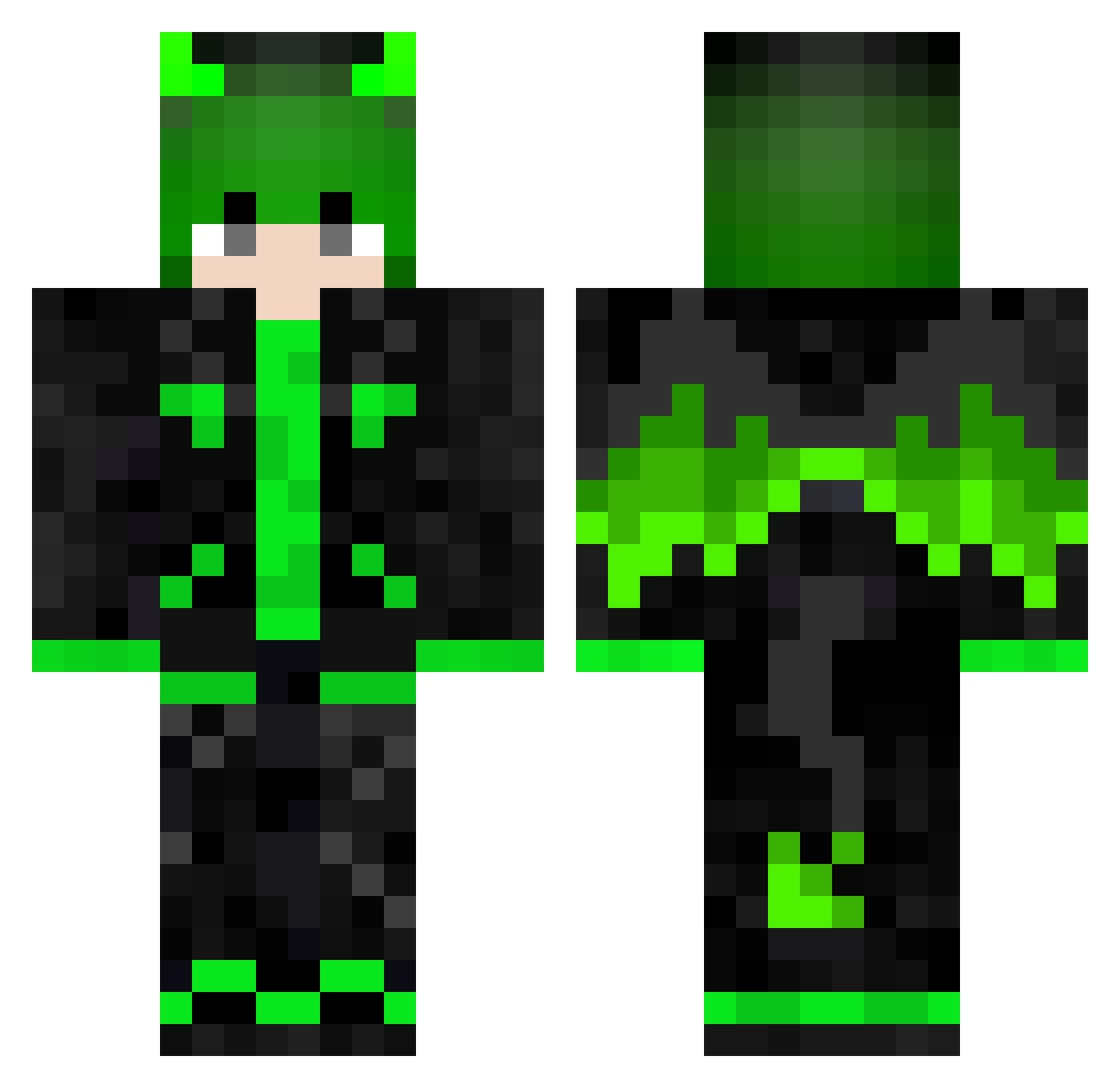 Pyro6105 Minecraft skin, front and back view