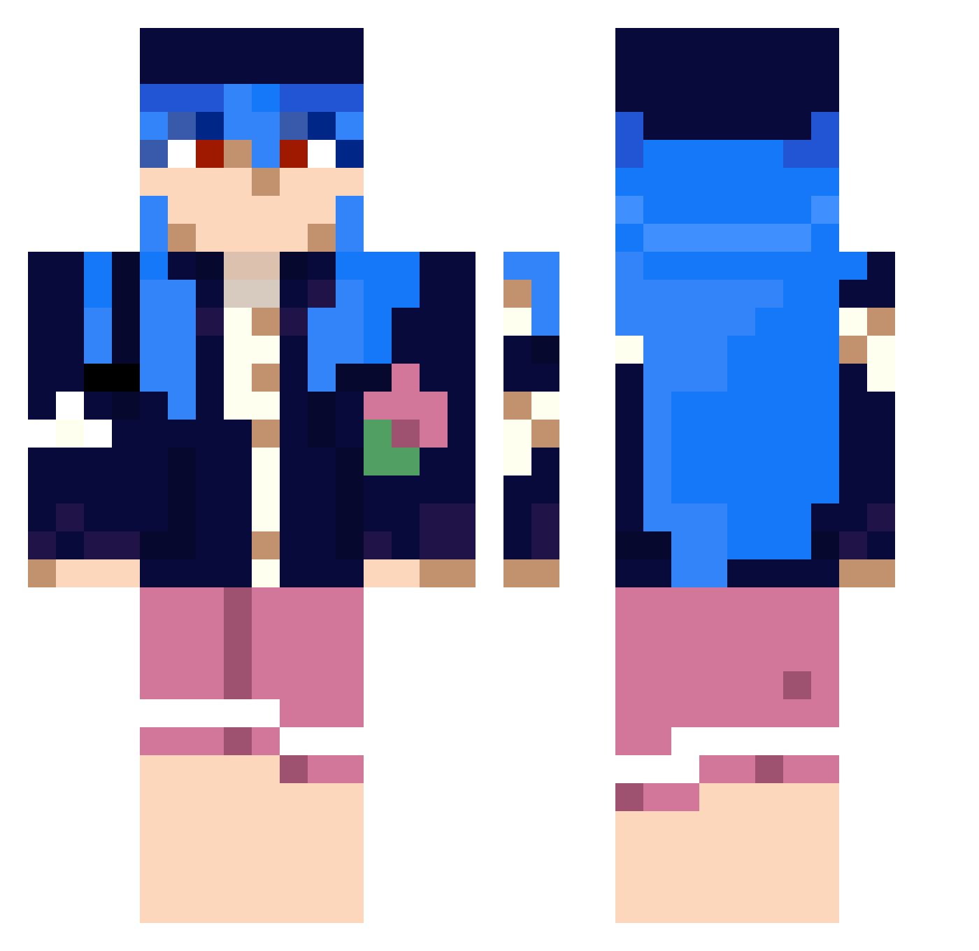 UsrnameZ Minecraft skin, front and back view