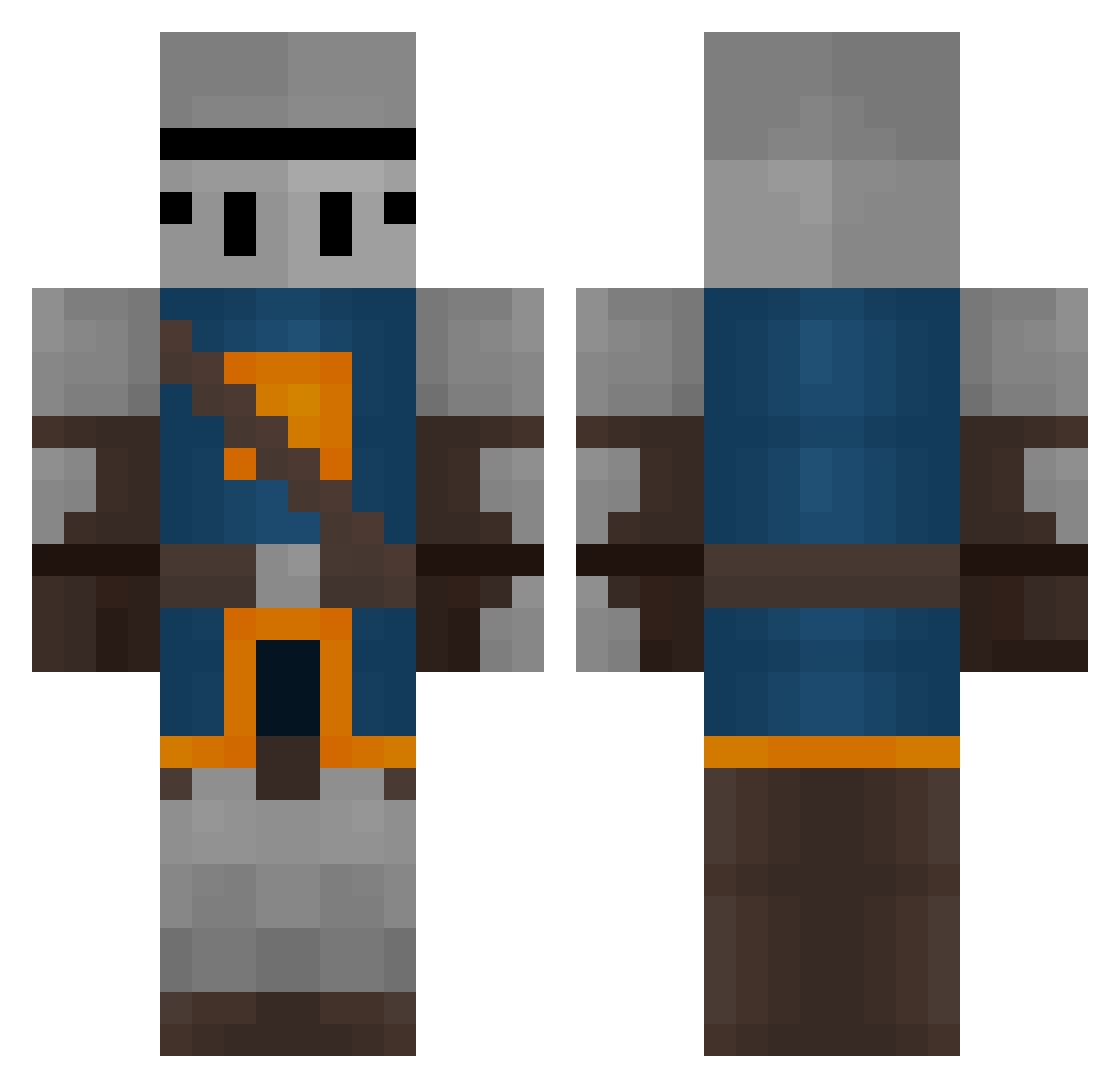 Steve20395 Minecraft skin, front and back view