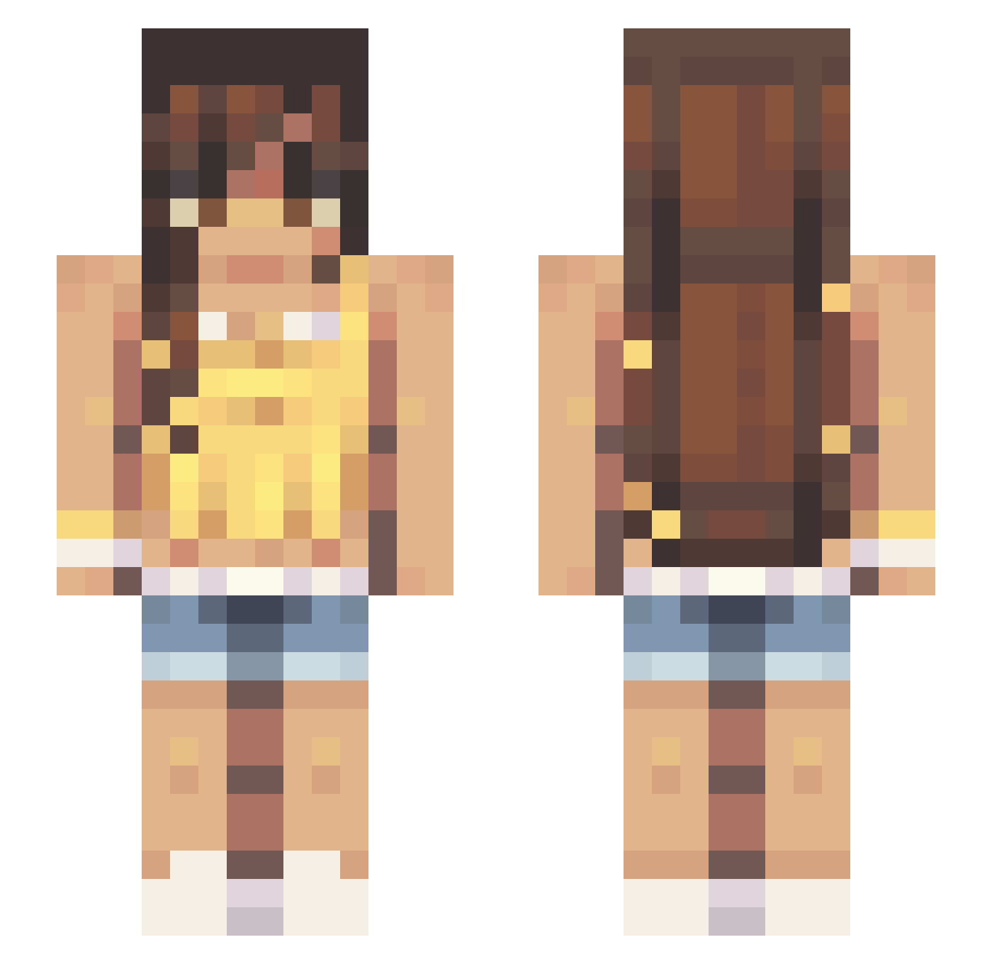 rikiiritsss Minecraft skin, front and back view