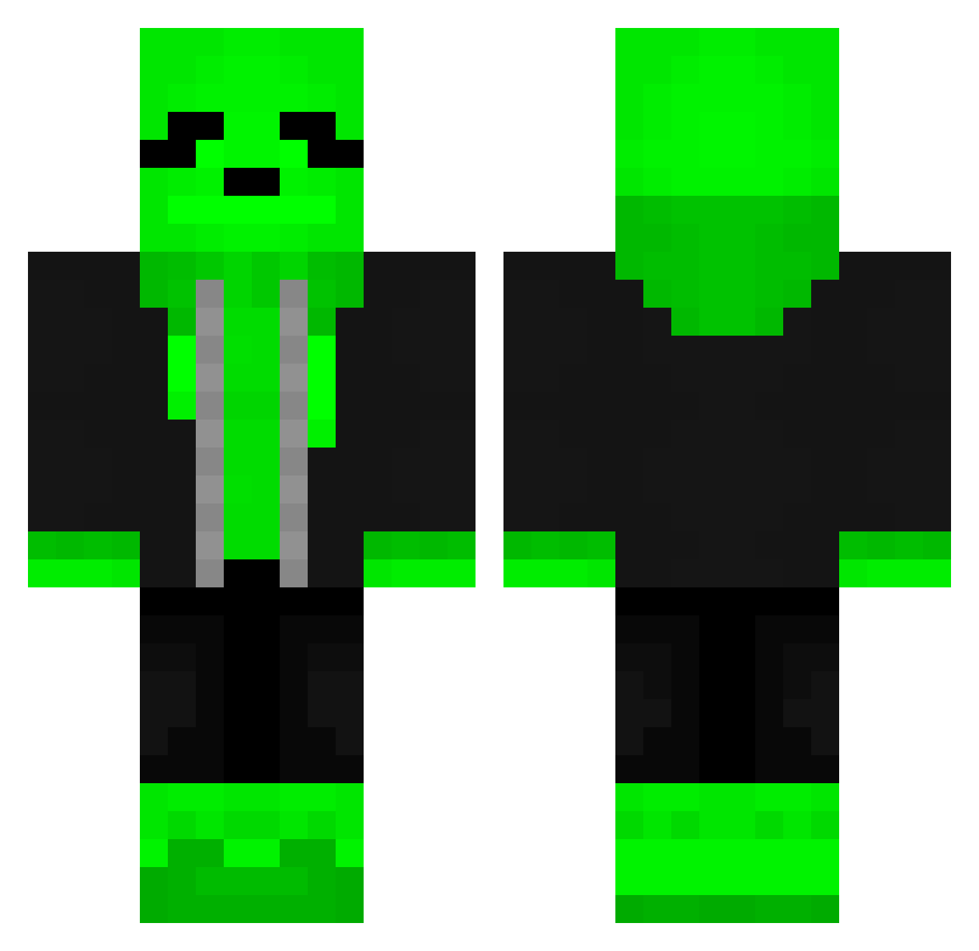 Sneedy123 Minecraft skin, front and back view
