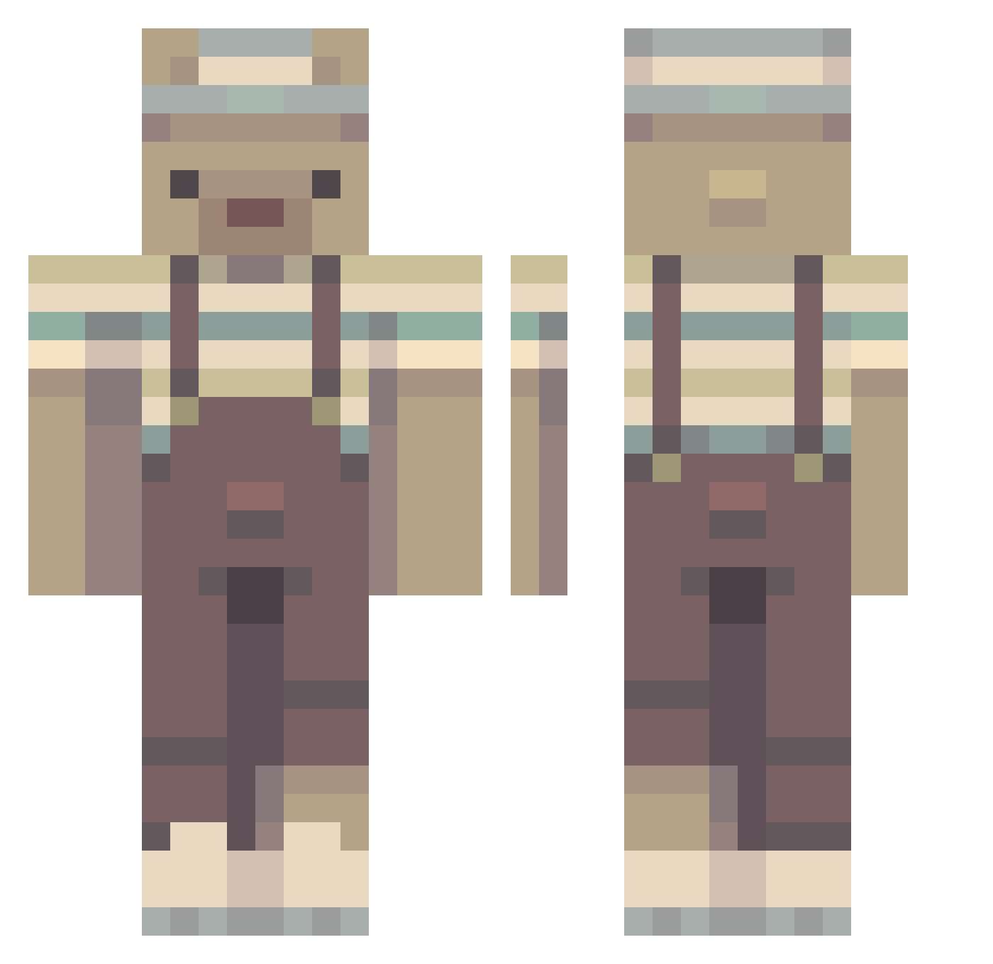 Velsrelliw Minecraft skin, front and back view