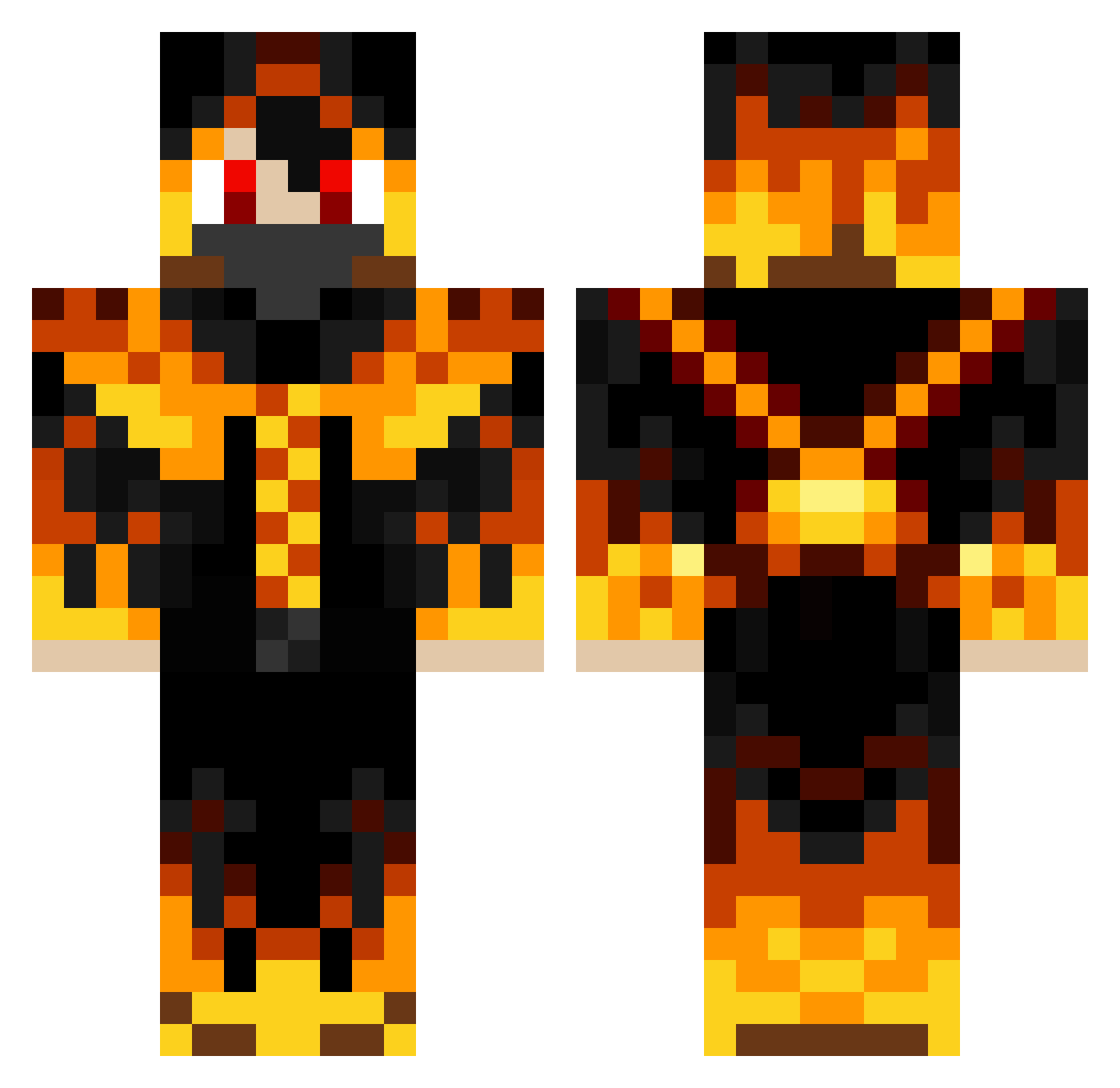 Monarchistic Minecraft skin, front and back view