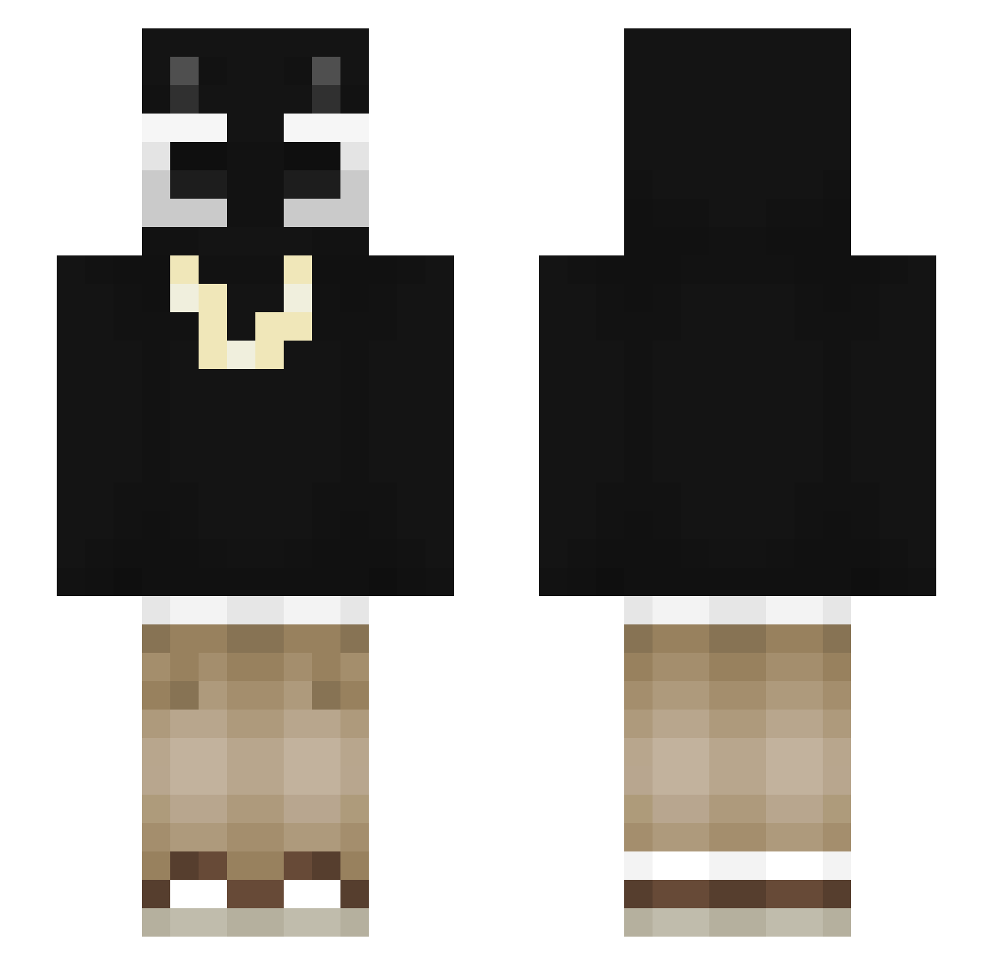 Taro__02 Minecraft skin, front and back view
