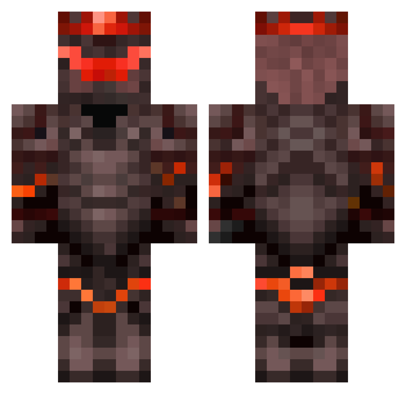 FantasTies Minecraft skin, front and back view