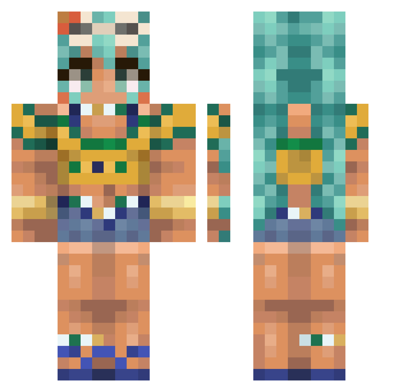 supermanperson Minecraft skin, front and back view