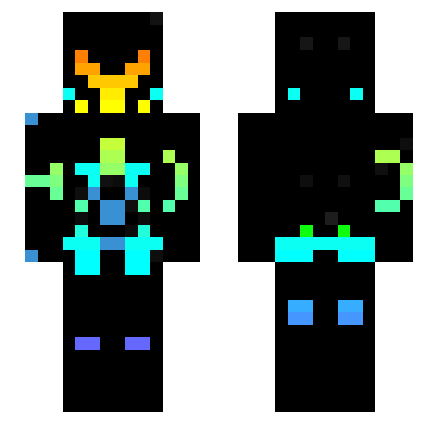 misliking Minecraft skin, front and back view