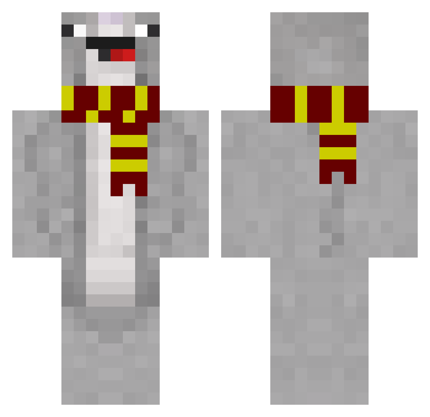 RnGWild Minecraft skin, front and back view