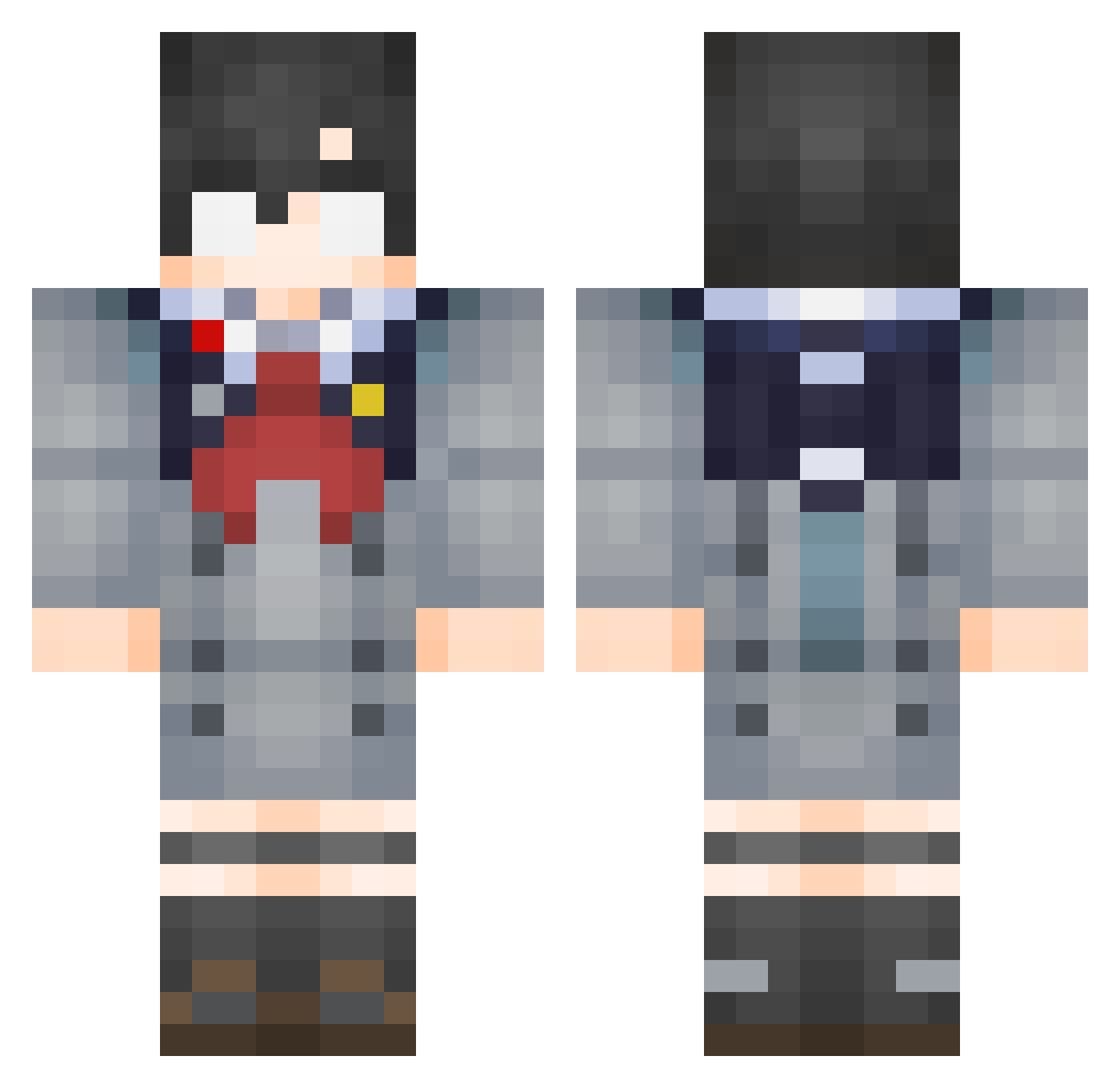 aeternium Minecraft skin, front and back view